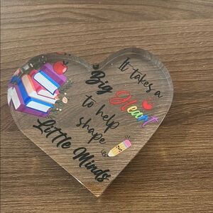 Heart-Shaped Acrylic Desk Decor